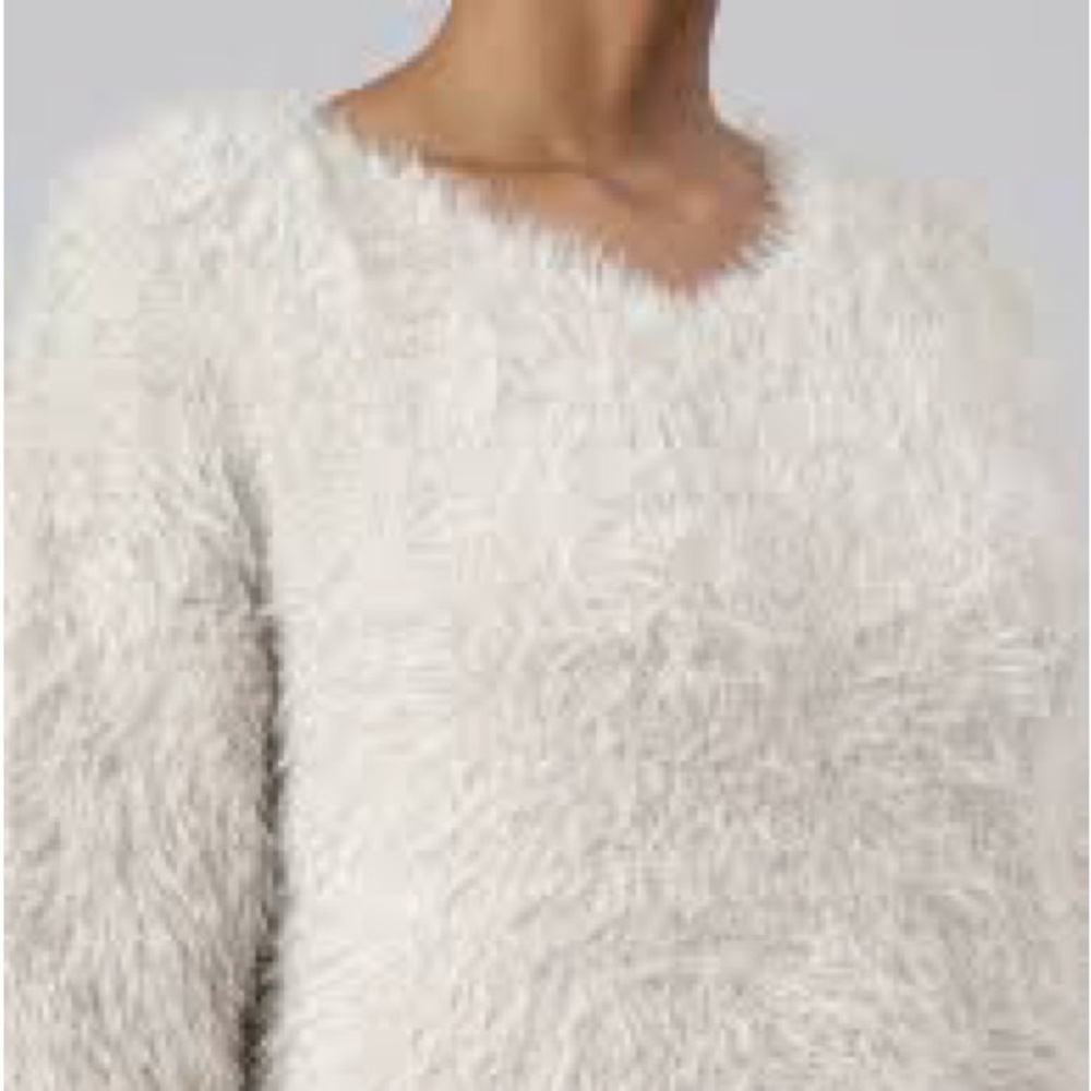 Chico's Eyelash Fuzzy Soft Pink Sweater Top Size 2P